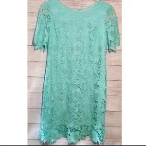 Madison Leigh mint Baby blue crochet dress (14P)